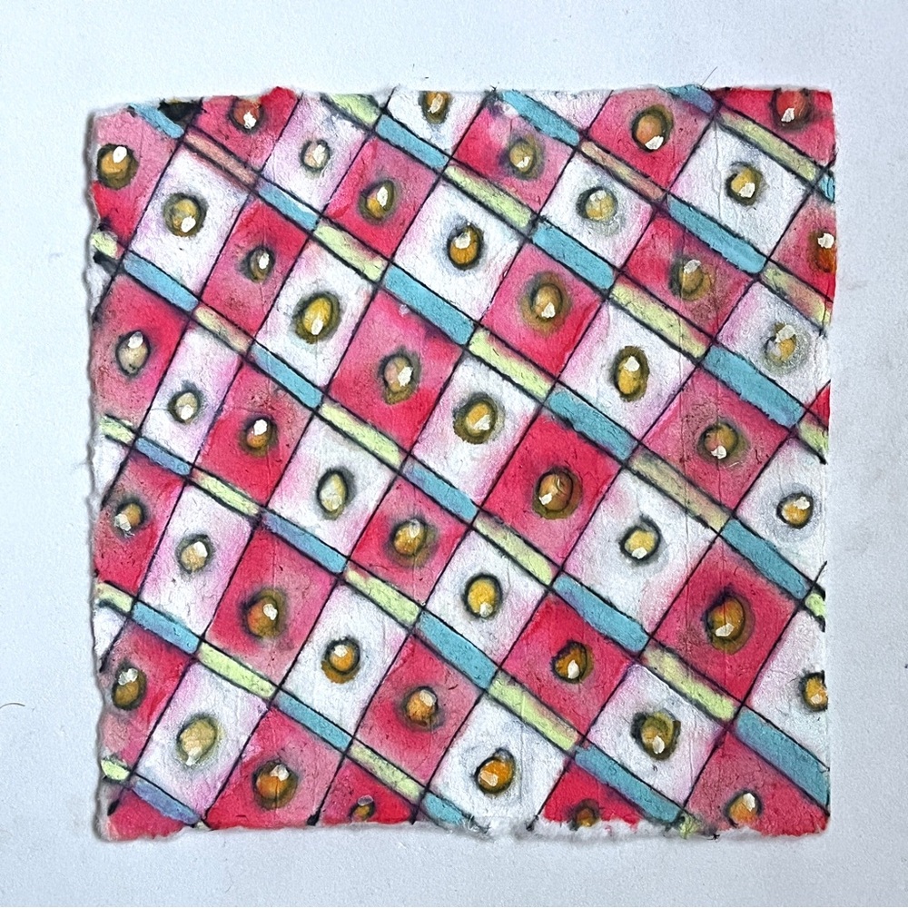 Colorful Abstract Art Piece- checkerboard - Cheerful!